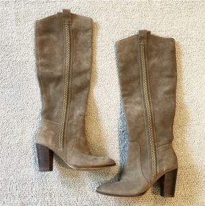 Dolce Vita Taupe Braided Heel boots